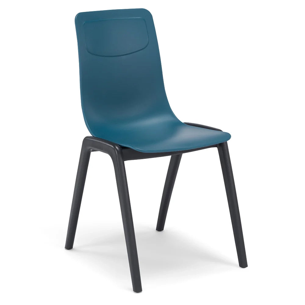 Set 2 sedie in tecnopolimero Dalia L colore Petrolio, 100% MADE IN ITALY, gambe Antracite, impilabile, design moderno ideale per sala da pranzo, cucina, soggiorno, ufficio, camera per bambini