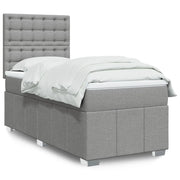 Giroletto a Molle con Materasso Grigio Chiaro 90x190 cm Tessuto 3291537