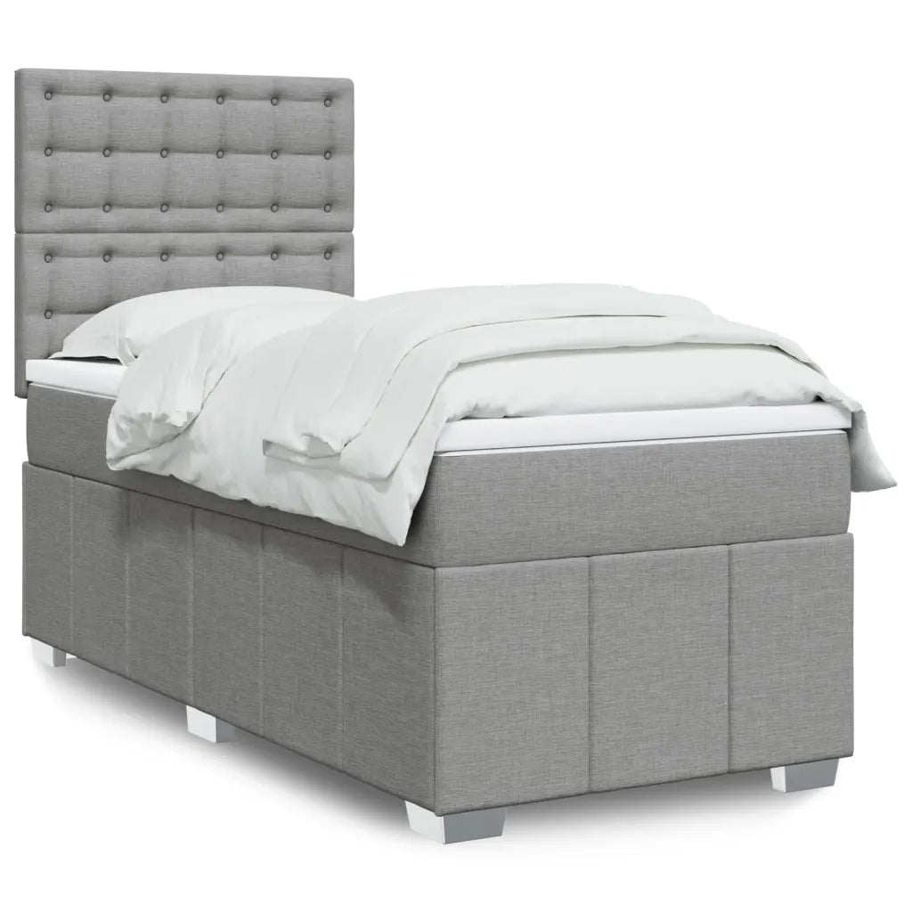 Giroletto a Molle con Materasso Grigio Chiaro 90x190 cm Tessuto 3291537