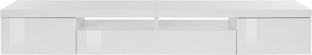 Mobile Tv 3 Ante e Ripiano a Giorno 240x40x35 cm Essential 2A 1R Bianco Lucido