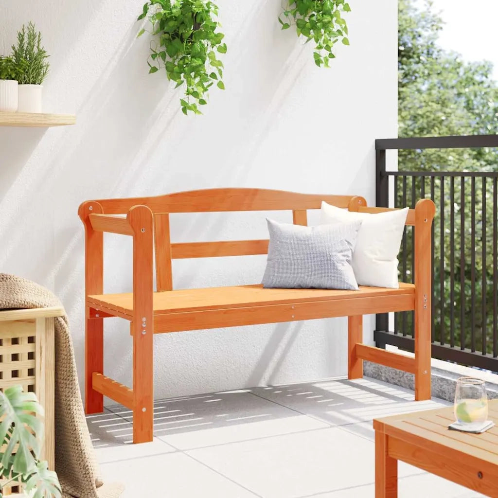 Panchina da esterno | Panchina da Giardino | Panca da Giardino Marrone 119 x 44 x 76 cm Pino massello