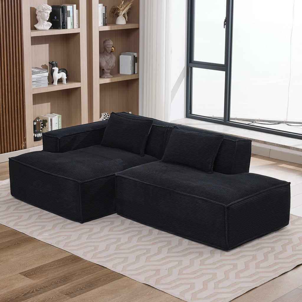 Divano imbottito 235 cm in poliestere nero HOMVRA