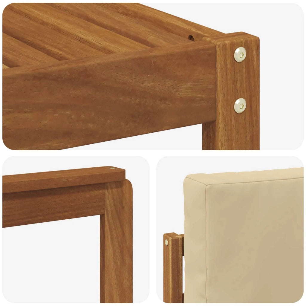 Set di divani da esterno con cuscino 7 pcs Naturale e Beige 3366666