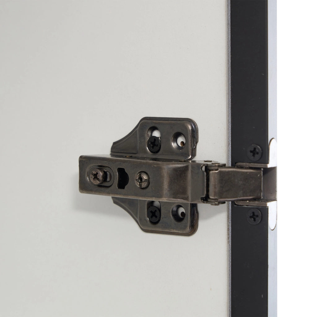 Vetrina con 3 ante in vetro e LED, 10 vani contenitore, per soggiorno e studio, bianco, 120 × 35 × 200 cm