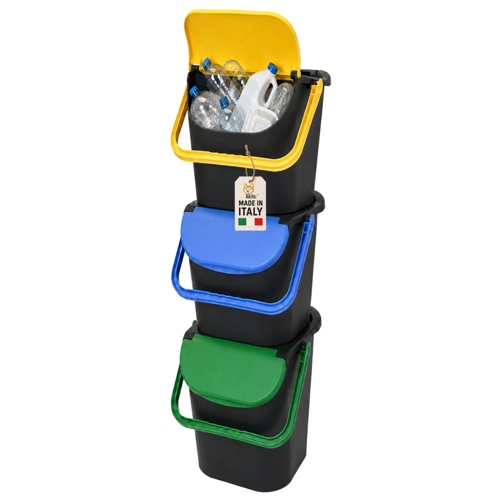 Akitaink Set 3 Pattumiere Tower Bin 30 L Salvaspazio