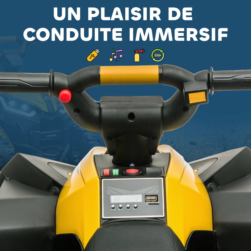 Auto Elettrica per Bambini 12V ¨C zephmum ¨C Giallo, LED