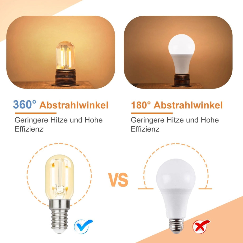 ZMH Confezione da 4 Lampade LED E14 Bianco Caldo Lampade Vintage T22 Retro Edison 2W 2700K Adatte a Portalampade