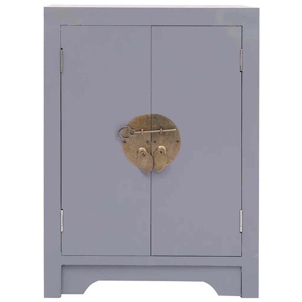 Comodino | Armadio da Notte | Mobiletto da notte Grigio 38x28x52 cm in Legno di Paulownia