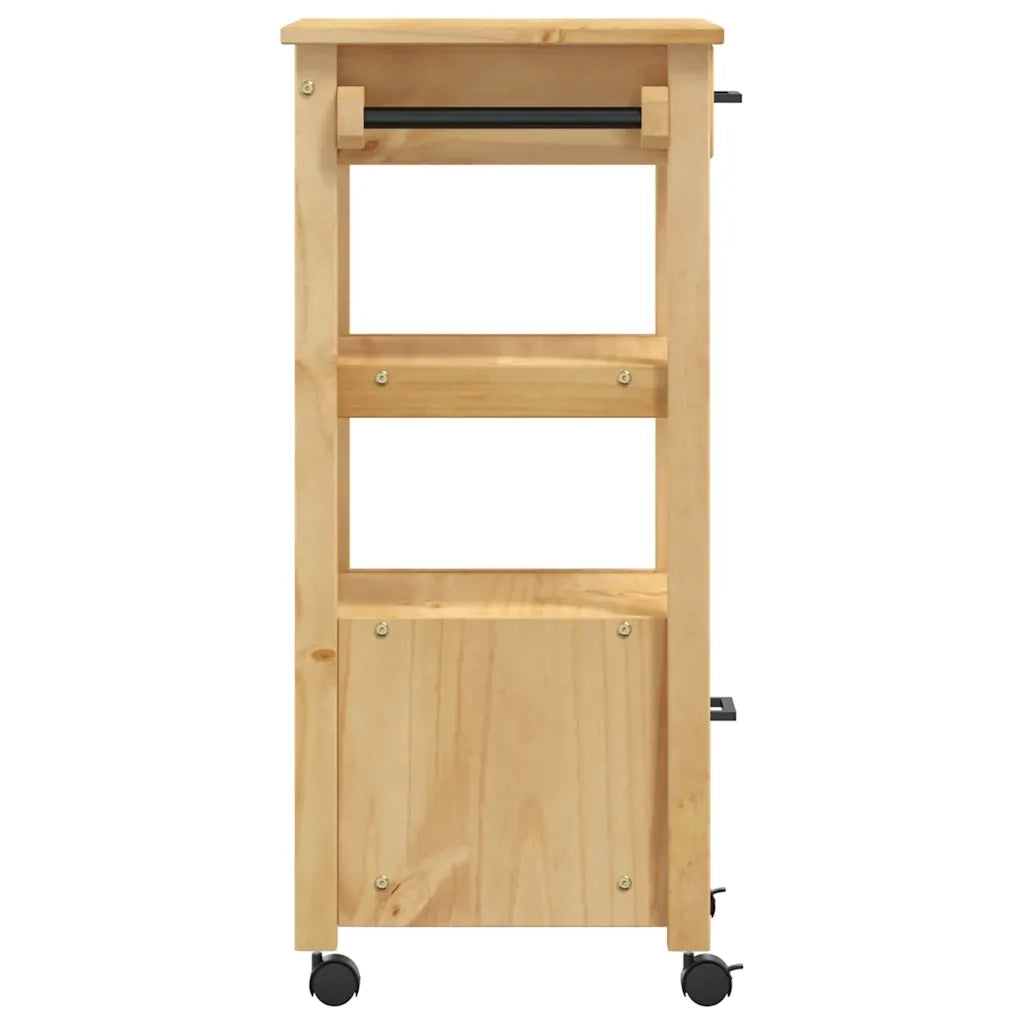 Carrello da Cucina-Scaffale per Cucina MONZA 48x40x88,5 cm in Legno Massello di Pino 388889