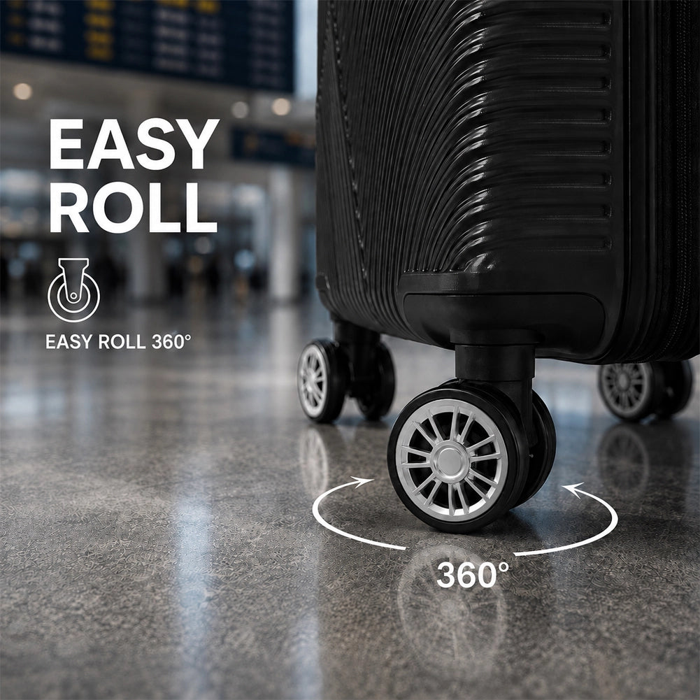 Valigia Bagaglio a Mano 55x40x20 cm Nero Trolley Ortega Adatto Ryanair Easyjet