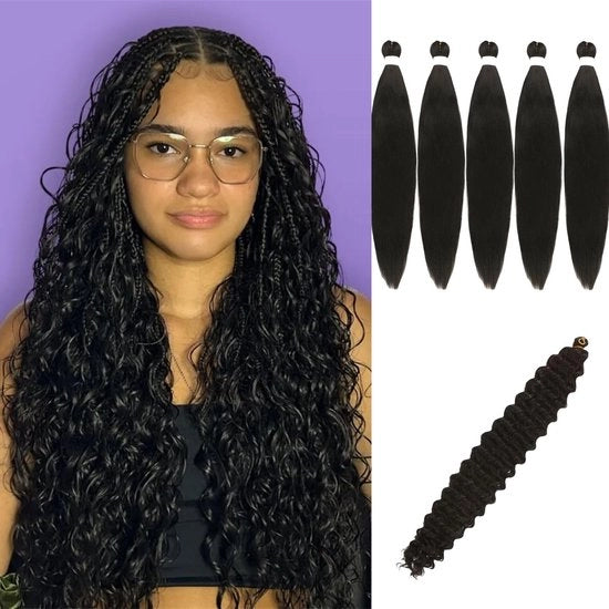 Estensioni di Capelli Bohemian - 66 cm - Capelli Vellutati Pre-Allungati - Capelli Finti Sintetici - 6 Pacchi - Capelli con Lunghe Ciocche a Bobine