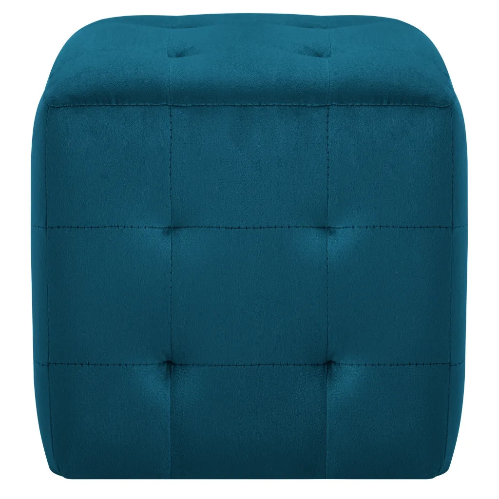 Comodini 2 pz Blu 30x30x30 cm in Tessuto Vellutato 249016