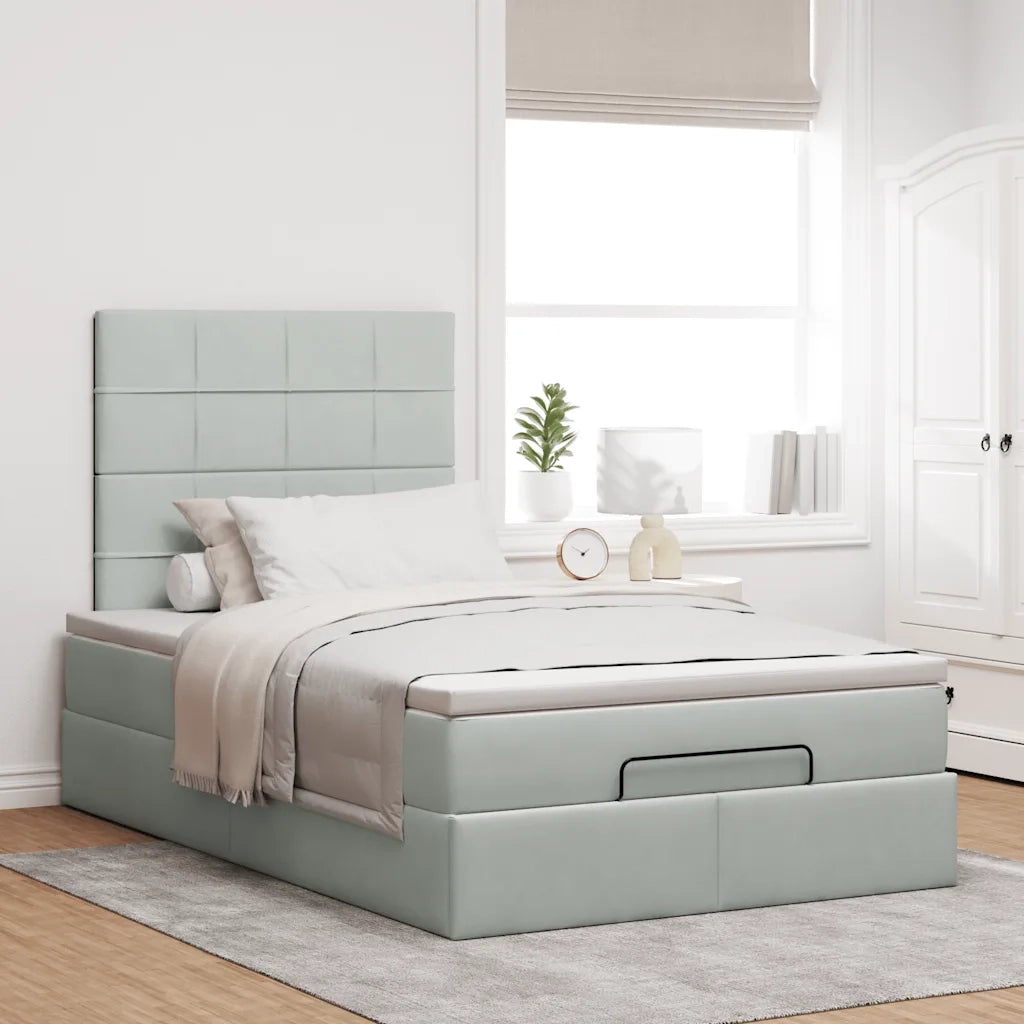 Struttura Letto Pouf con Materassi 120x190 cm Velluto 3313457
