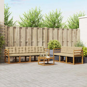 Set di divani da esterno con cuscino 8 pcs Naturale e Beige