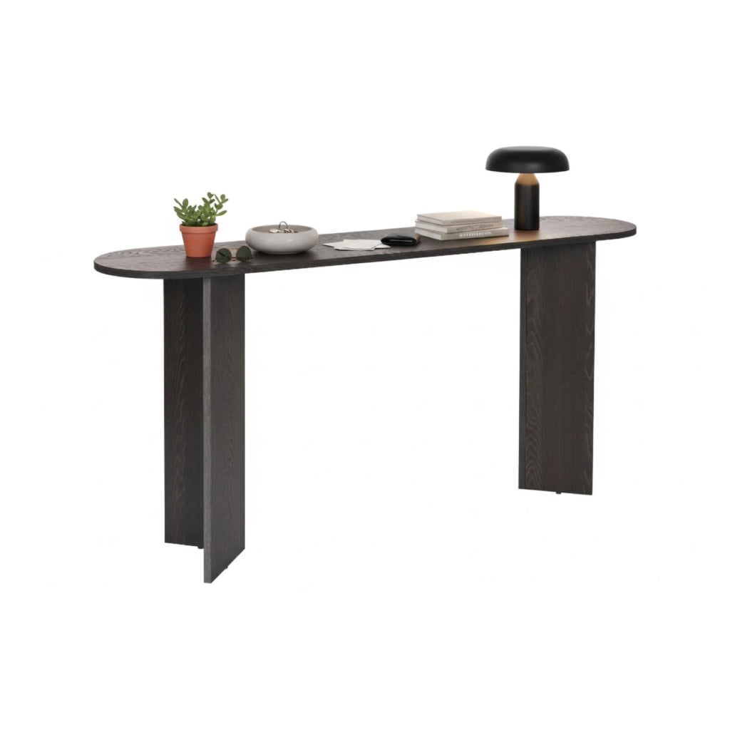 Cercino, Consolle un Ripiano, 150x35x75h cm Nero