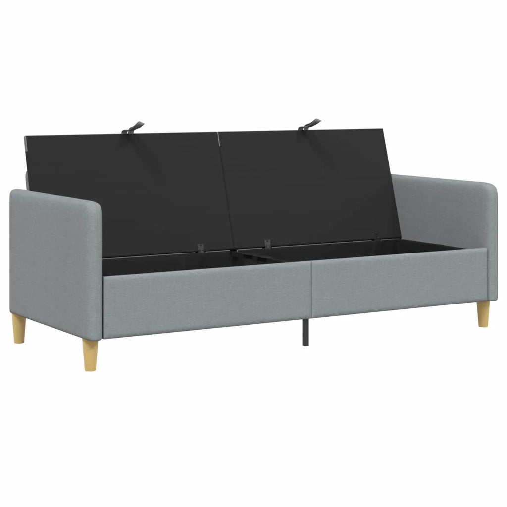Divano con Storage Grigio Chiaro 192 x 78 x 87 cm Poliestere 42036975