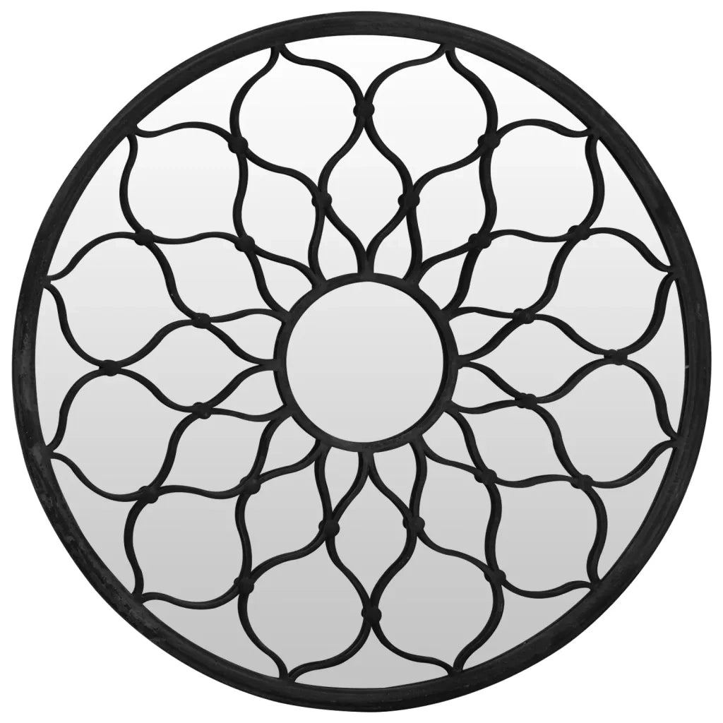 Specchio-Specchio DecorativoNero 60x3 cm Rotondo in Ferro per Uso Interno