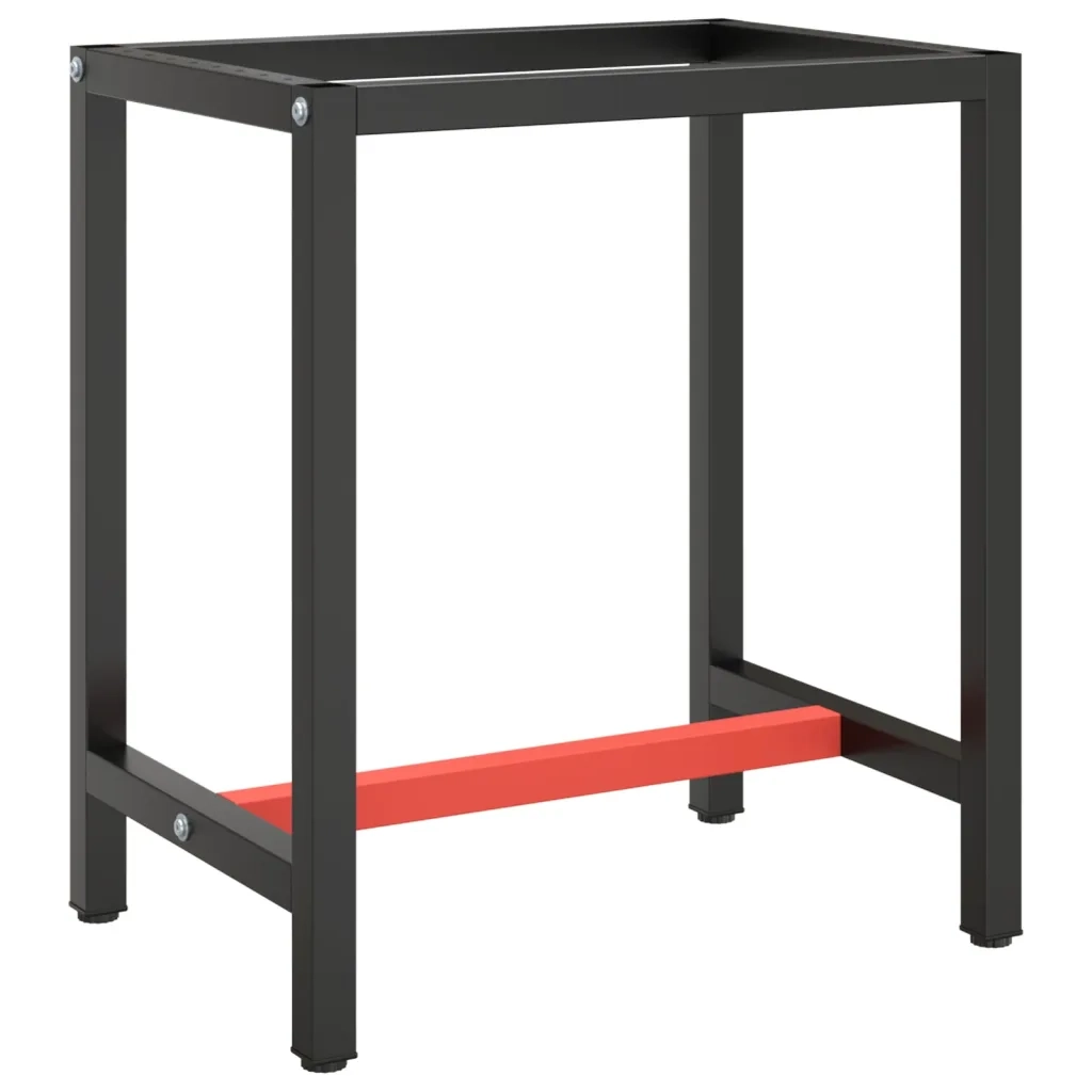 Telaio per Banco da Lavoro Nero Rosso Opaco 70x50x79 cm Metallo cod mxl 104606