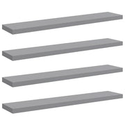 2 pz Scaffali a Parete | Ripiano a parete | Mensole a Parete Grigi 120x23,5x3,8 cm in MDF