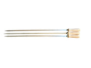 Spiedi per barbecue in acciaio inossidabile lunghi 74 cm con manico in legno per carne pesce verdure 3 pz