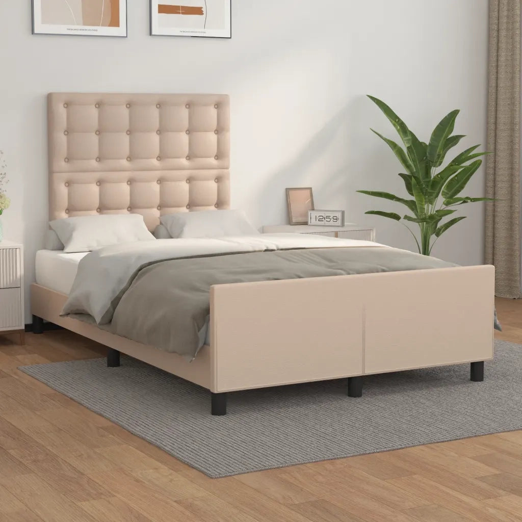 Giroletto con Testiera-Struttura Letto con testiera Cappuccino 120x200 cm in Similpelle 942982