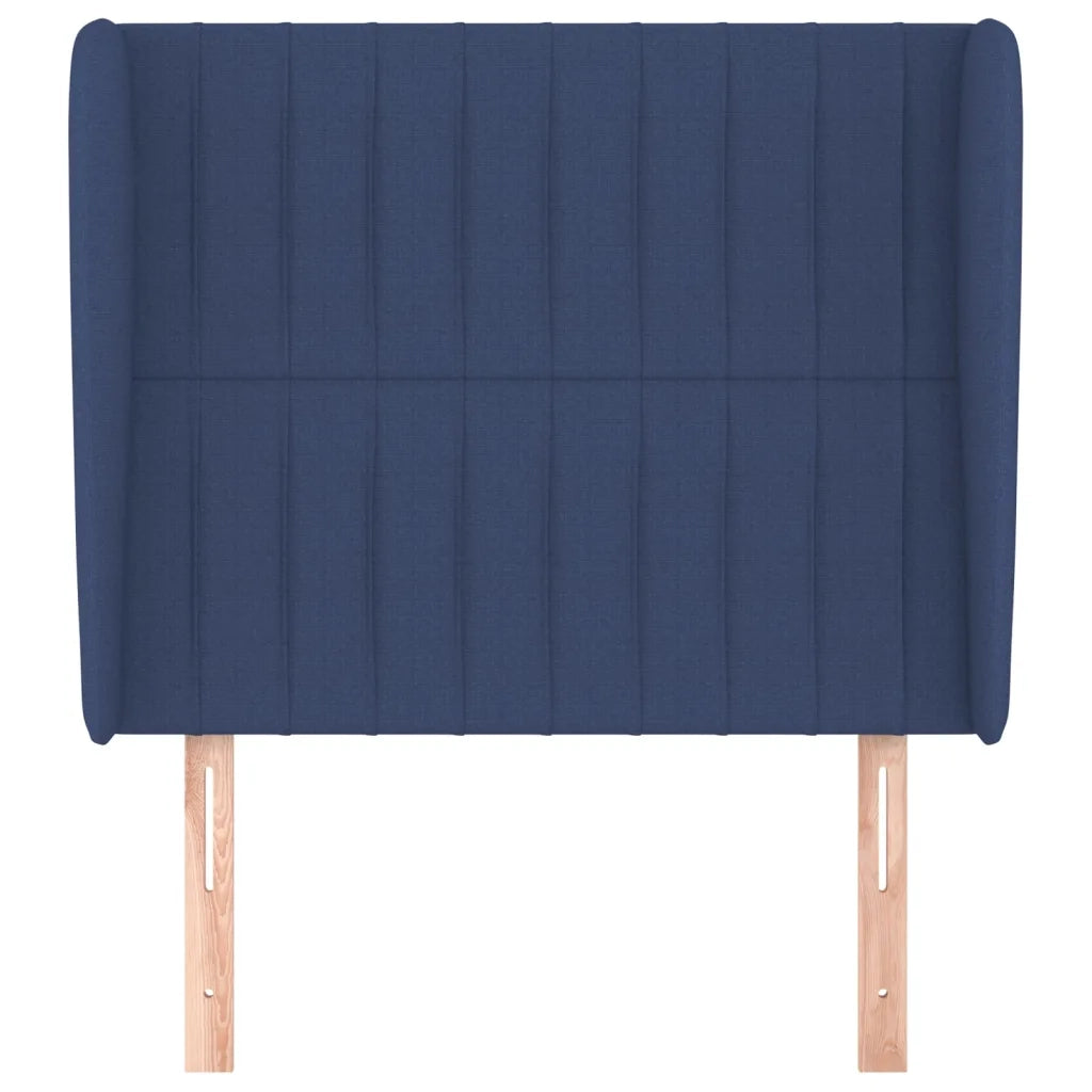 Testiera ad Orecchio-Testata con Orecchie Blu 103x23x118/128 cm in Tessuto 432313