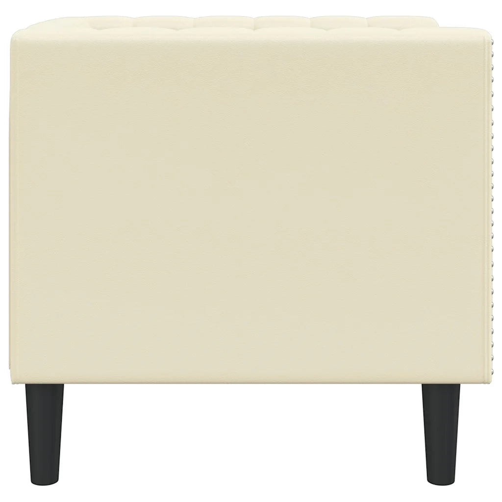 Poltrona | Sedia Relax Chesterfield Crema in Ecopelle