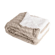 Coperta plaid in poliestere beige 130x170 cm - Collezione BERGIL