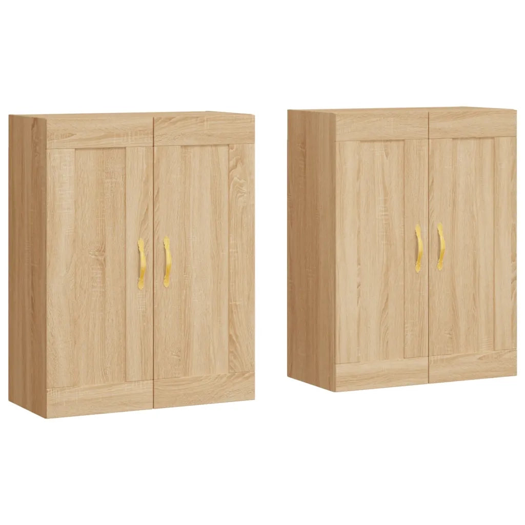 vidaXL Armadietti a Parete 2 pz Rovere Sonoma in Legno Multistrato