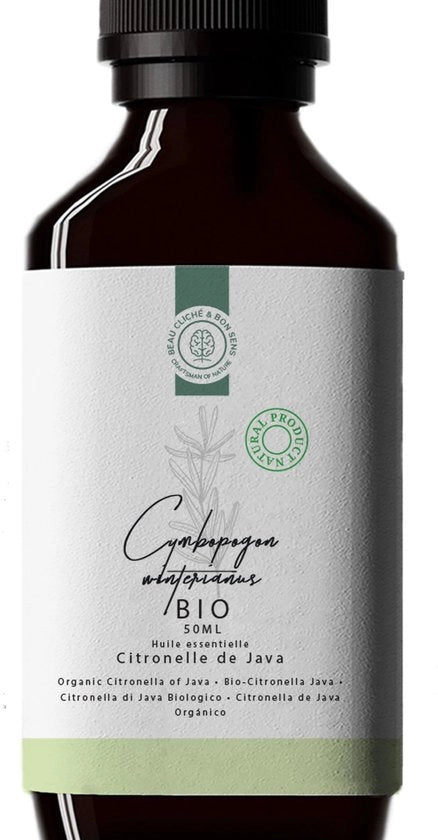 Olio di Citronella 50ml - 100% Puro e Biologico - Repellente per Zanzare - Olii Essenziali - Azione Naturale - Certificato da Ecocert