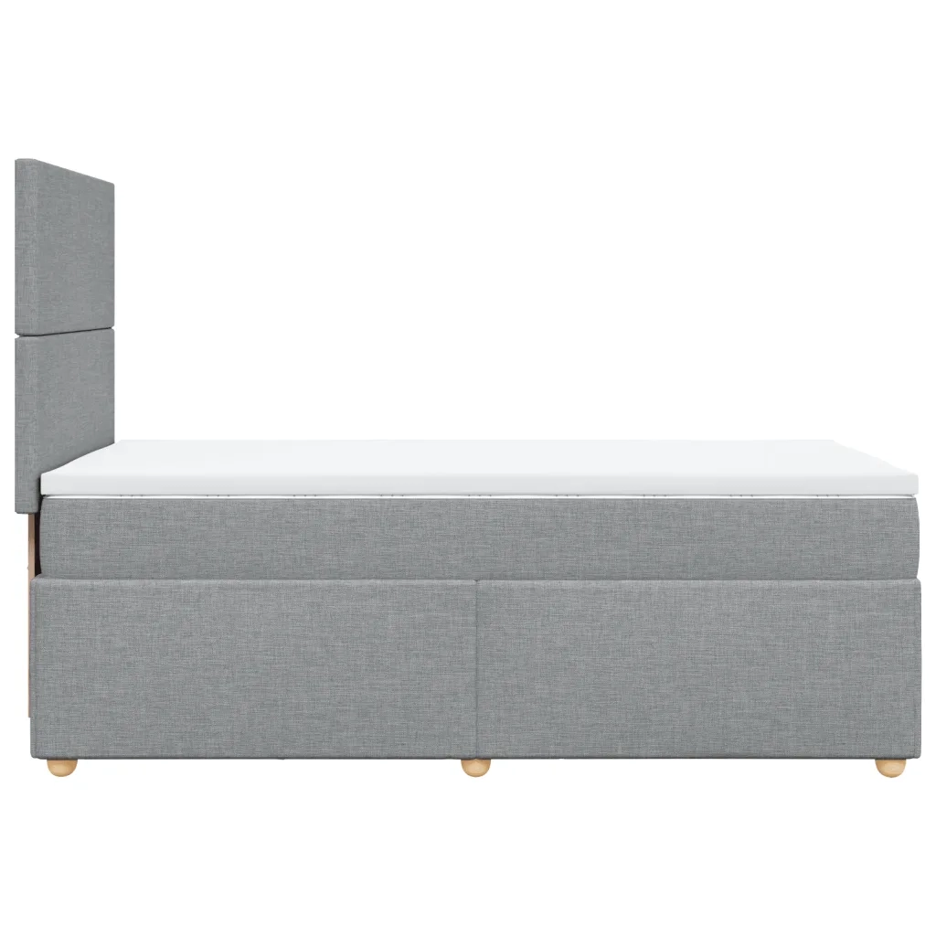 Giroletto a Molle con Materasso Grigio Chiaro 90x200 cm Tessuto
