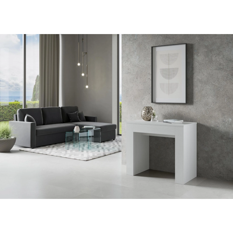 Consolle allungabile 90x49/307 cm Extra - Bianco Frassino