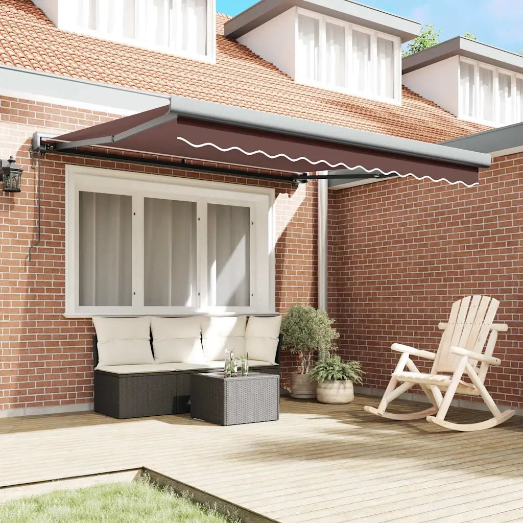 Tenda da Sole Retrattile Automatica Marrone 300x250 cm