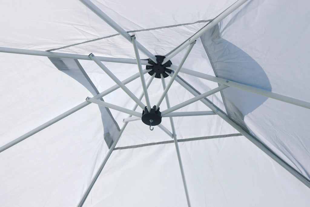 Gazebo Pieghevole da Giardino in Ferro 3x3m Bianco