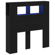 Testiera | Testata LED con lo scaffale Rovere Nero 100 x 18,5 x 103,5 cm