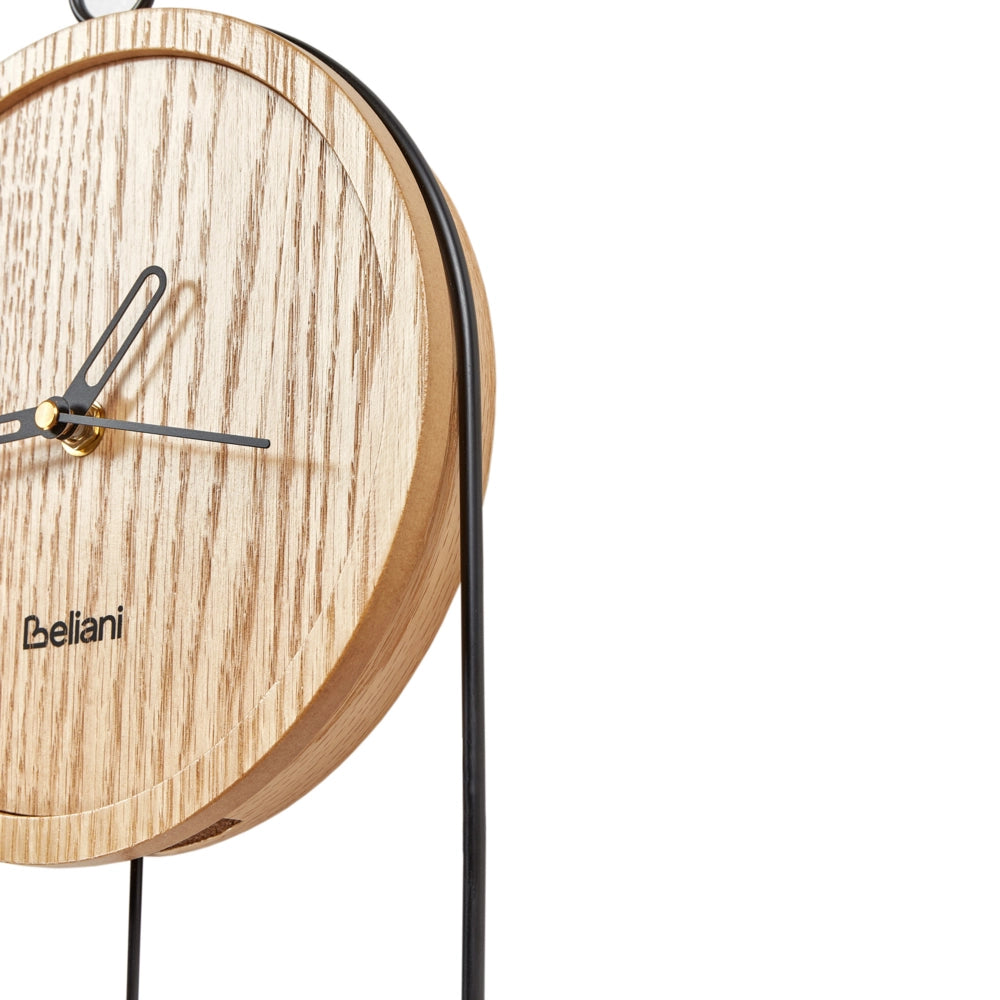 Orologio da parete in legno chiaro MDF metallo 20 x 45 cm Design senza numeri Pendolo Decorazione per il soggiorno