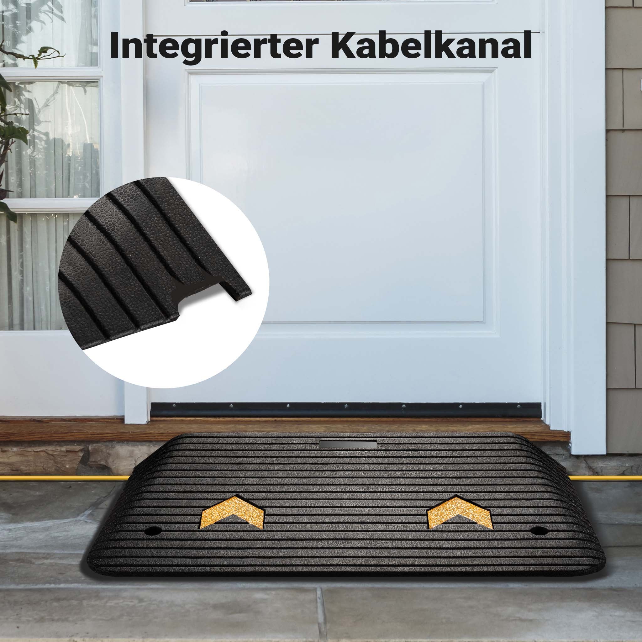 Rampa in gomma per marciapiede e soglia 901,7x533,4x88,9 mm max 50 t con elementi riflettenti