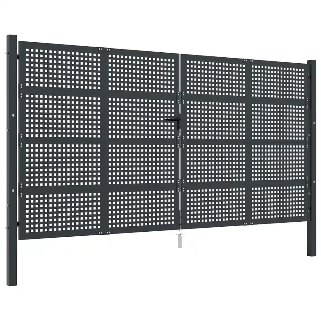 Cancello Giardino Antracite 400x175 cm in Acciaio