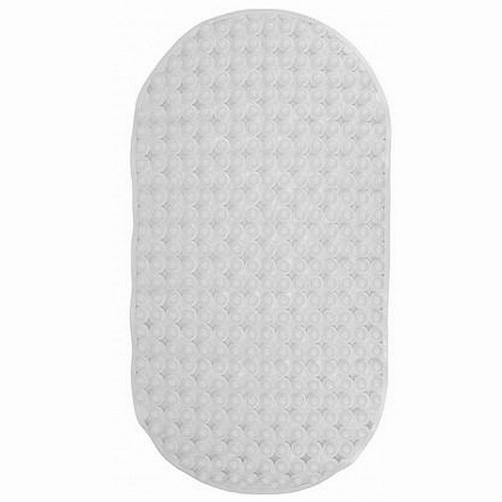 Trade Shop - Tappeto Tappetino Pvc Ovale Antiscivolo Vasca Bagno Doccia 69x36cm 79744 Bianco -