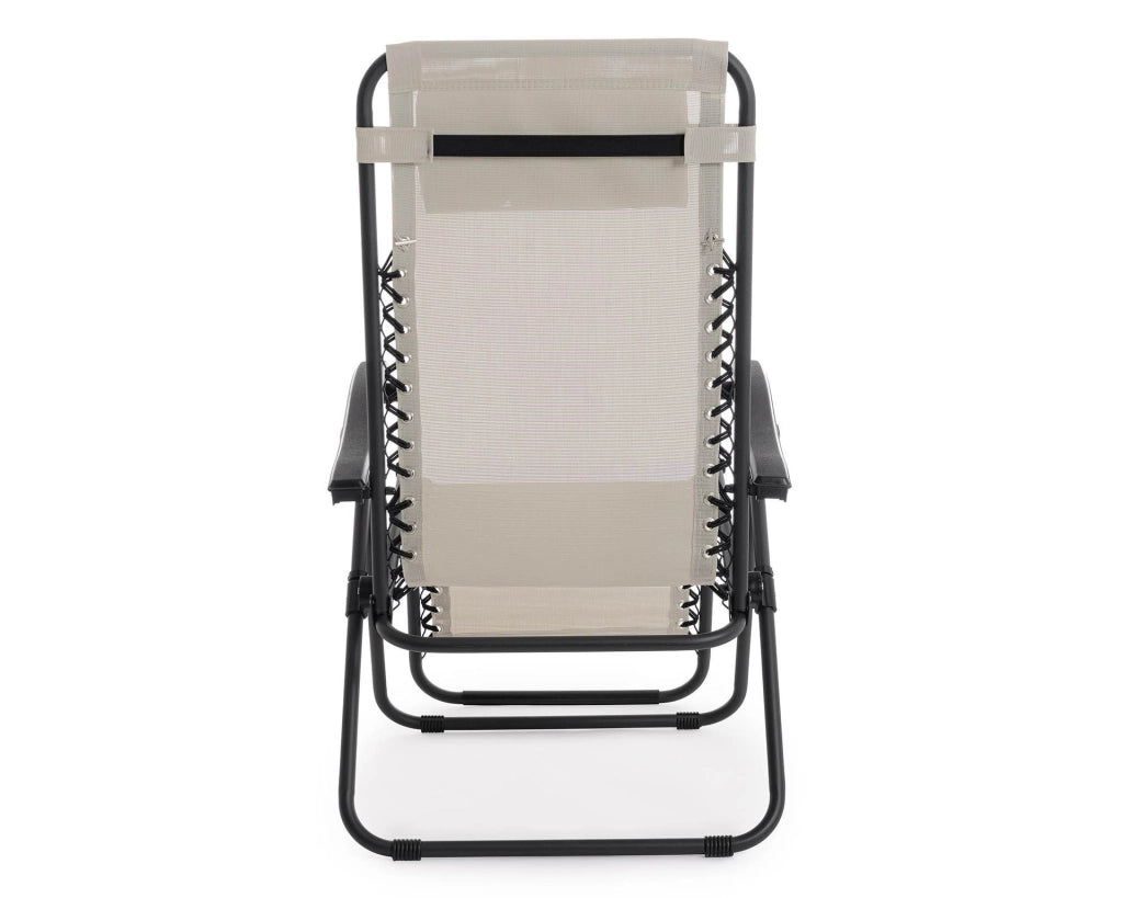 Sedia Sdraio Pieghevole Wayne Grigio Chiaro - 163x65x110 cm
