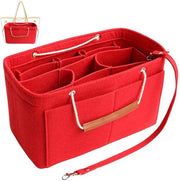 Organizzatore di borsa da Tote, Inserto per borse da mano, Organizzatore di borse da Tote con 11 tasche, adatto per Neverfull o Speedy, per Carryall, per Birkin e altro (rosso, S)