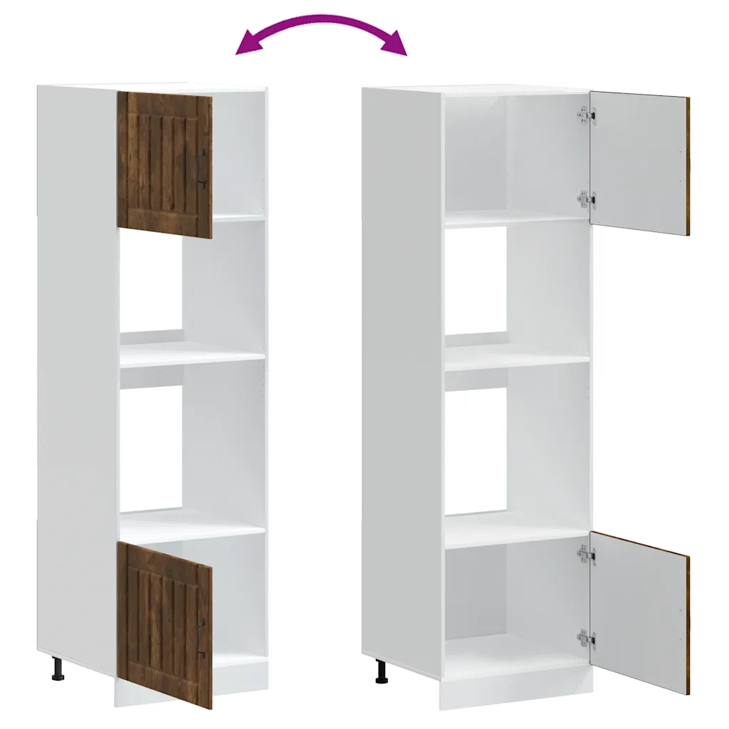 Pensile da cucina | Armadi Forno 2 pz Lucca Rovere Fumo in Legno Multistrato