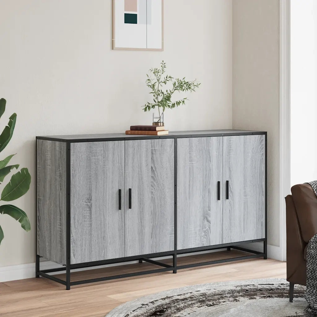 Credenza-Buffet-Armadio da cucina Grigio Sonoma 134x35x76 cm in Truciolato