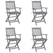 Sedie da Giardino Pieghevoli 4pz con Cuscini in Massello Acacia cod mxl 6329