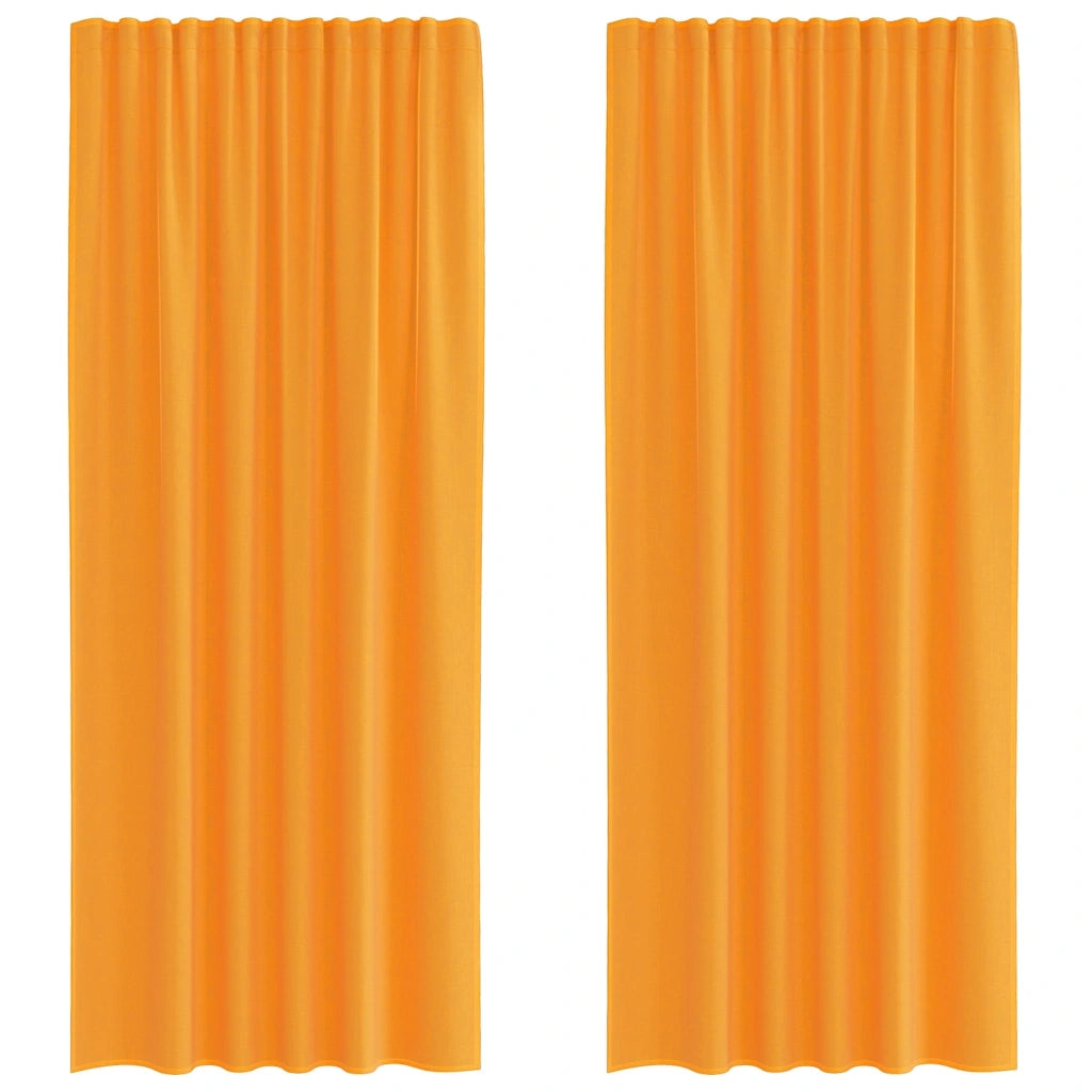 Tende in Voile con Tasche per Aste 2 pz Arancio