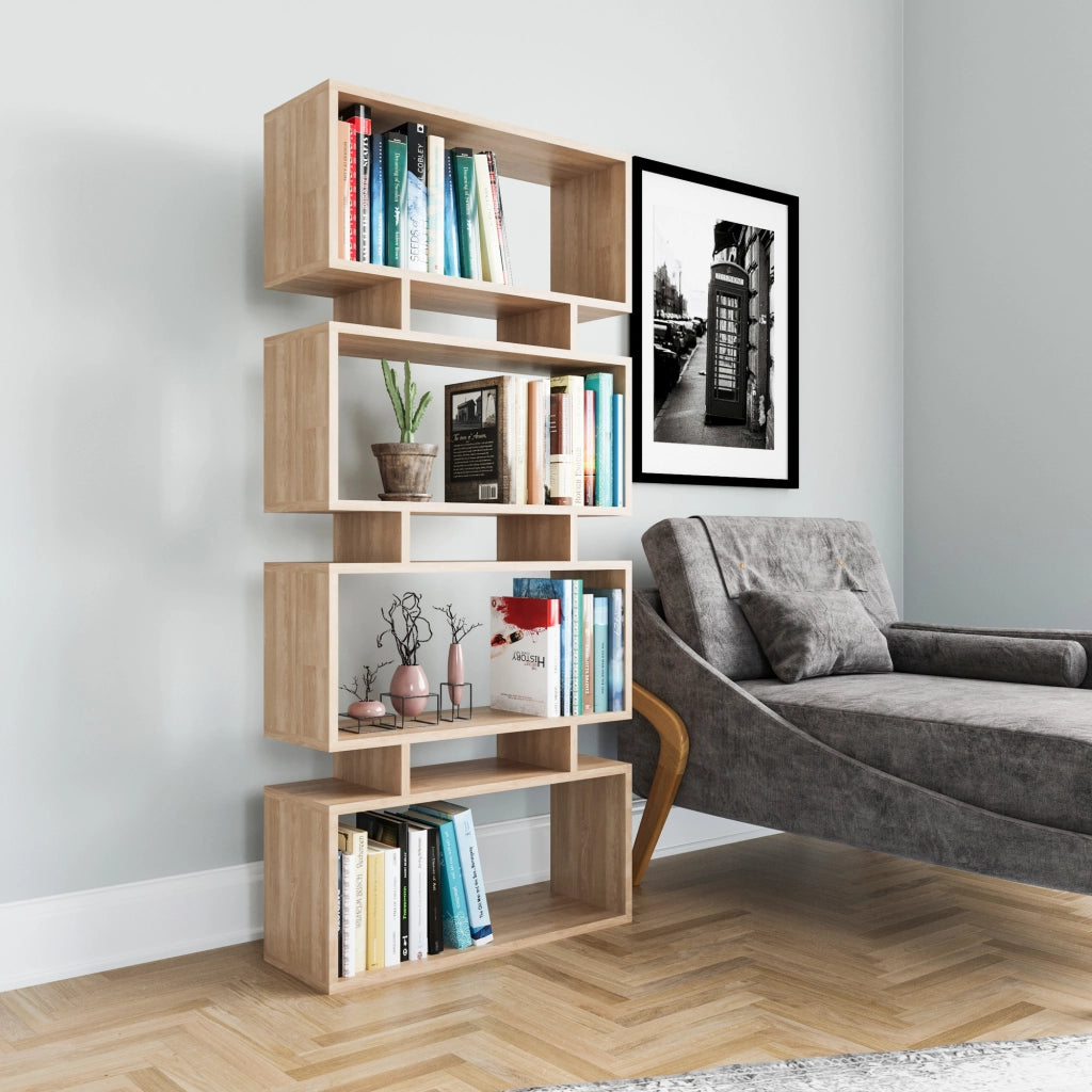 Libreria in legno "Langdon" - 72 x 25 x 161 cm - Beige