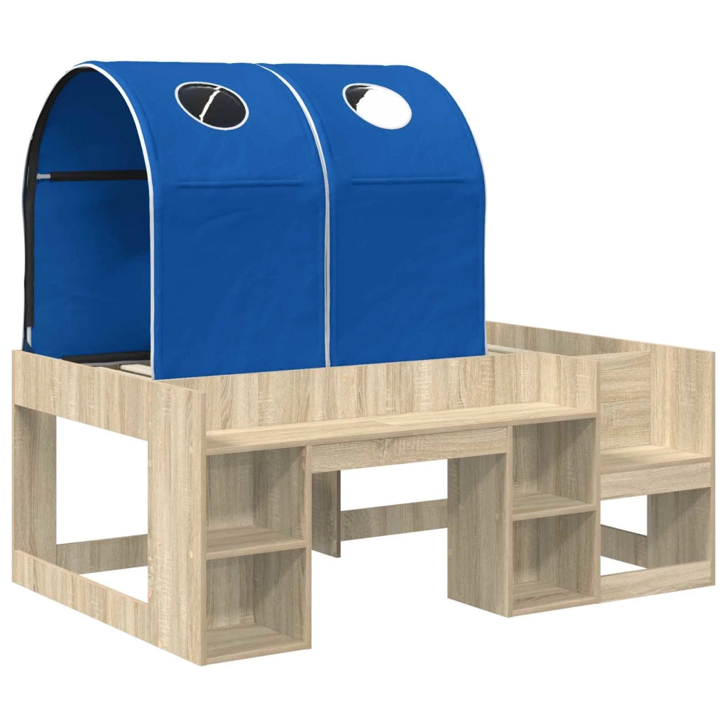 Letto con Tunnel 3 pz Rovere Sonoma e Blu Legno ingegnerizzato 3423505
