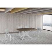 Tavolo allungabile 160/420x90 cm Volantis telaio Bianche - Tortora