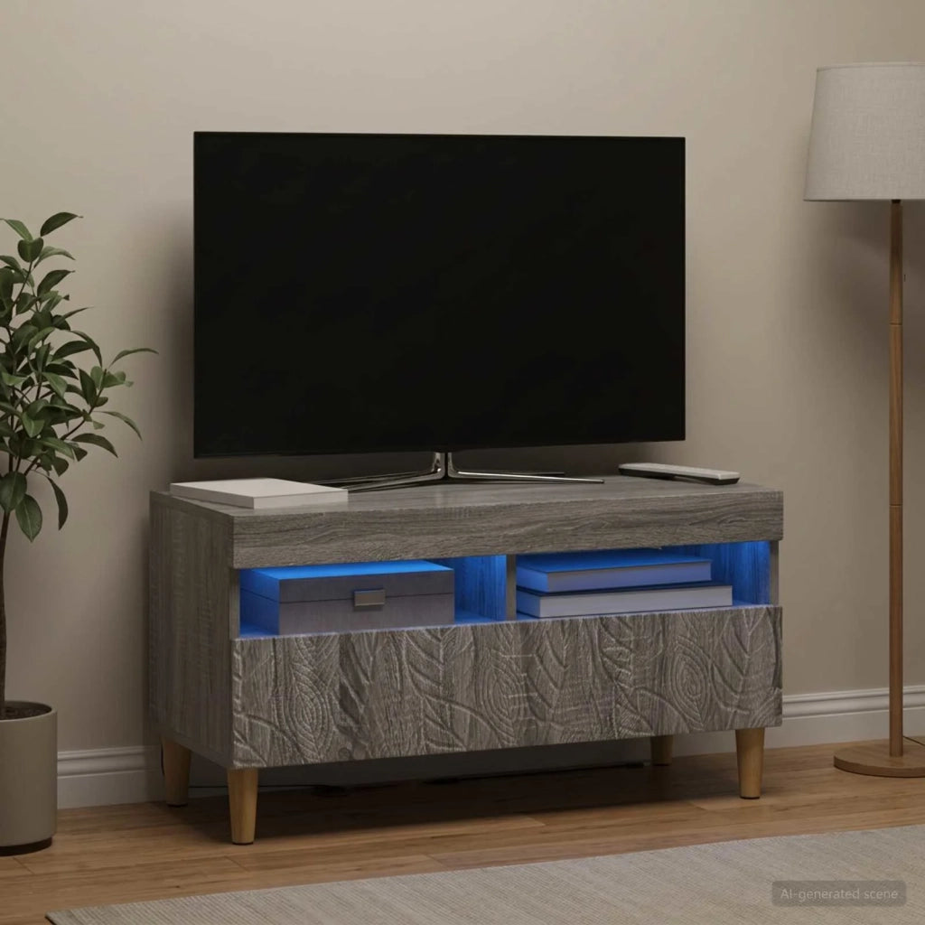 Mobile TV LED Sonoma grigio Legno ingegnerizzato 897221