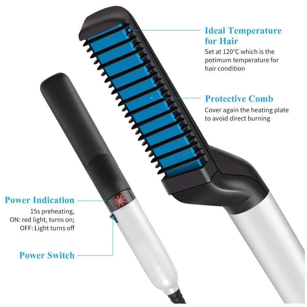 Trade Shop - Pettine Elettrico Spazzola Per Capelli Professionale Lisci E Ricci Multifunzione -